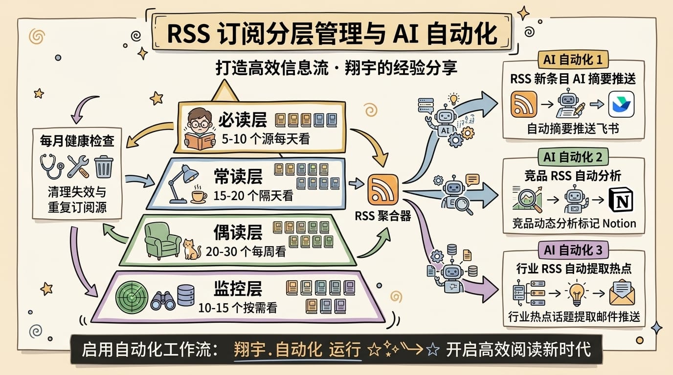 RSS 订阅分层管理与 AI 自动化