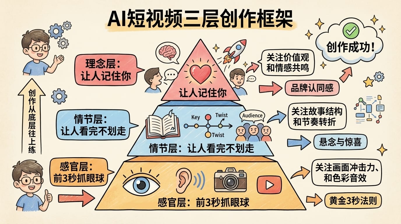 AI短视频三层创作框架