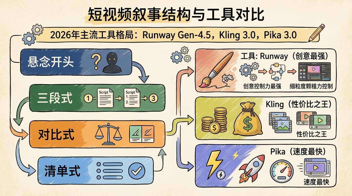 短视频叙事结构与工具对比