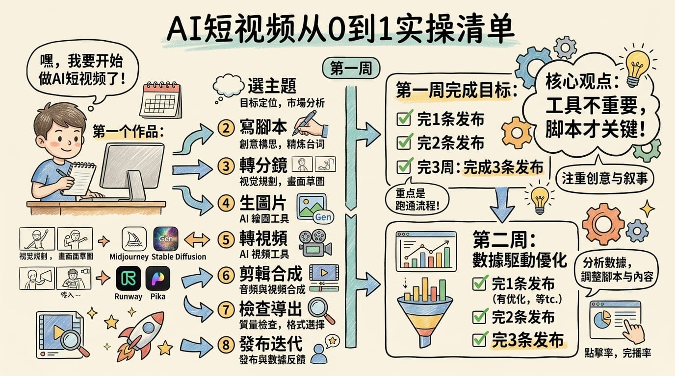 AI短视频从0到1实操清单