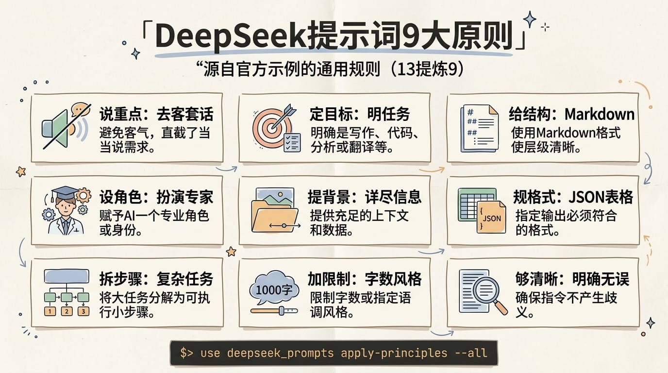 DeepSeek提示词9大原则