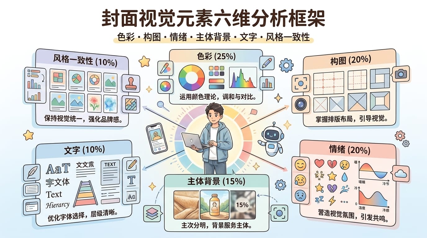 封面视觉元素六维分析框架