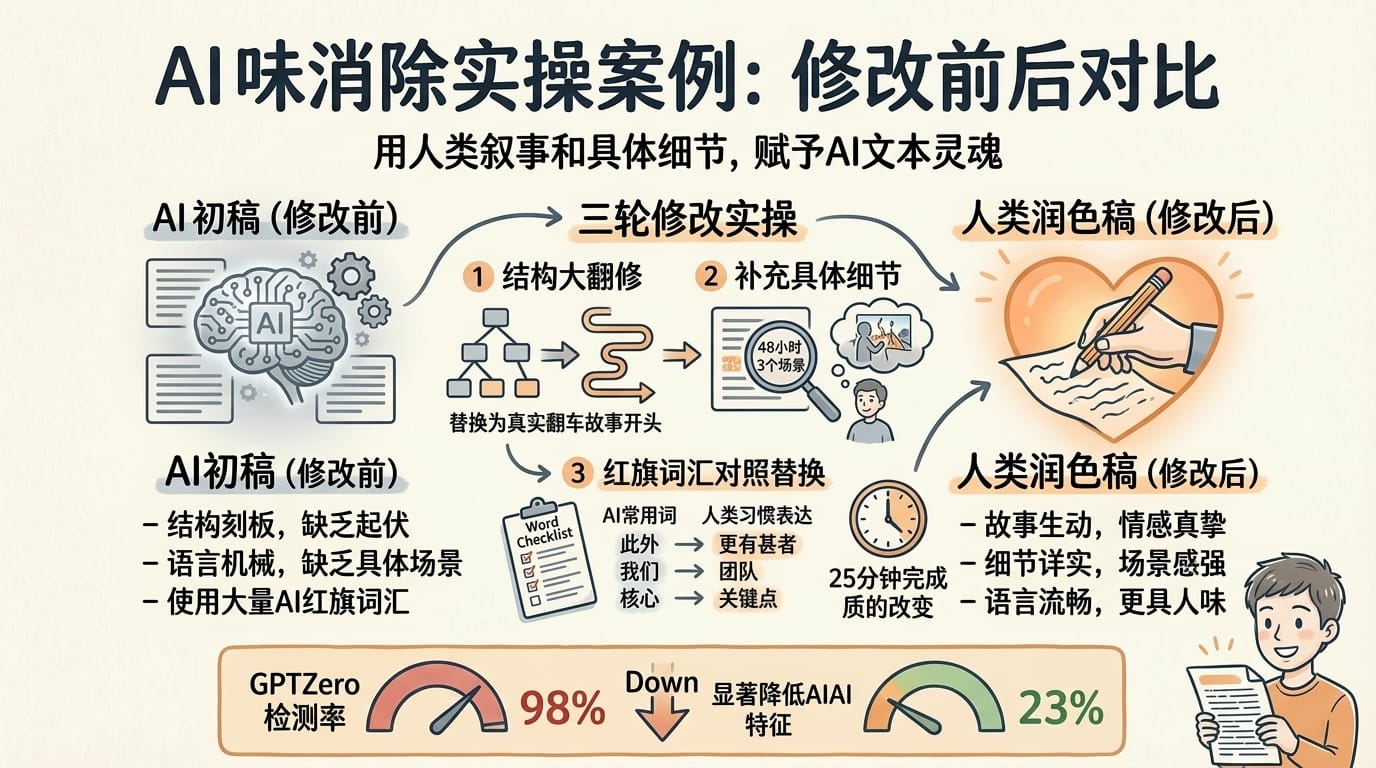 AI 味消除实操案例：修改前后对比