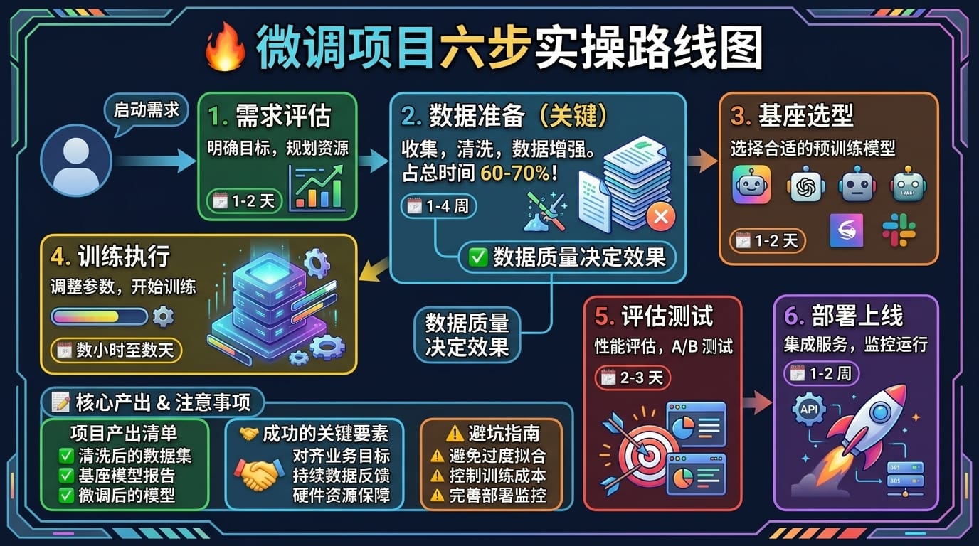 微调项目六步实操路线图