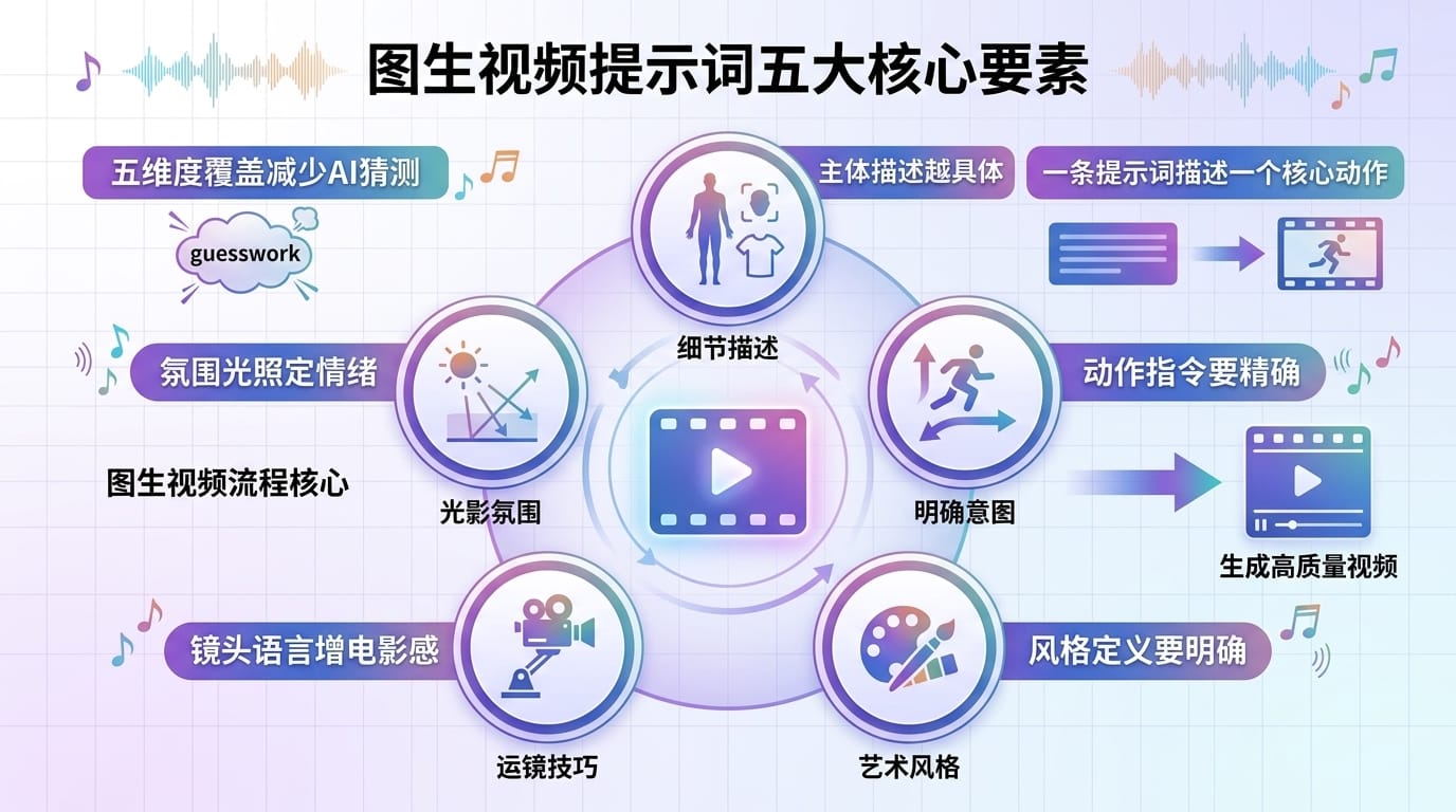 图生视频提示词五大核心要素