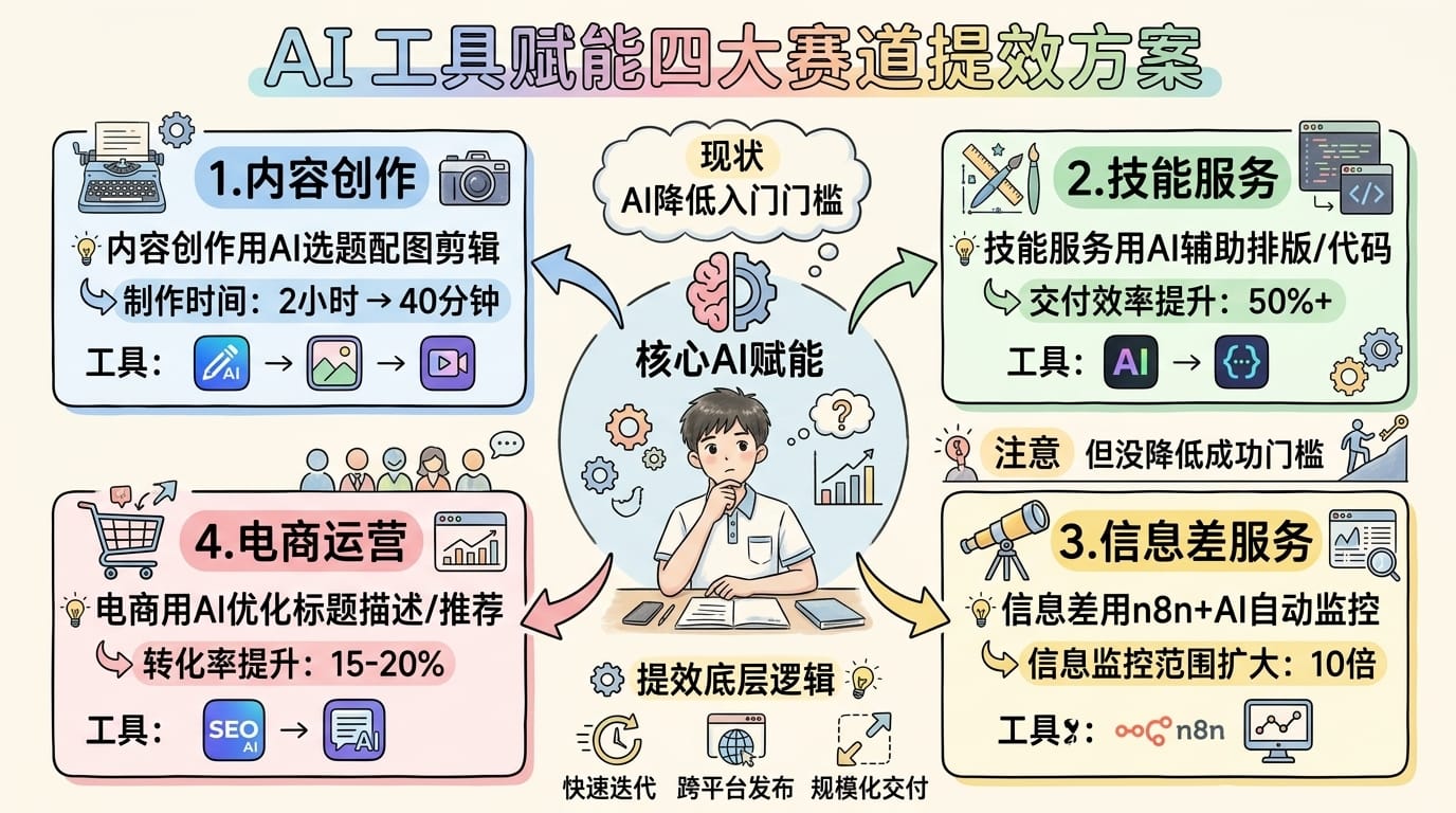 AI 工具赋能四大赛道提效方案