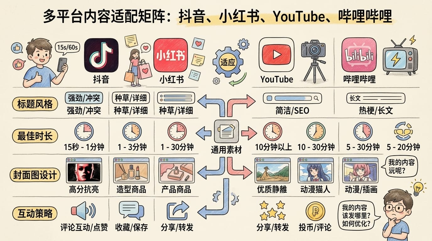 跨平台内容适配矩阵