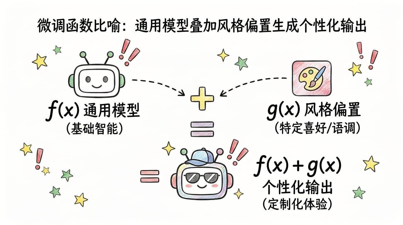 微调函数比喻：f(x)+g(x)