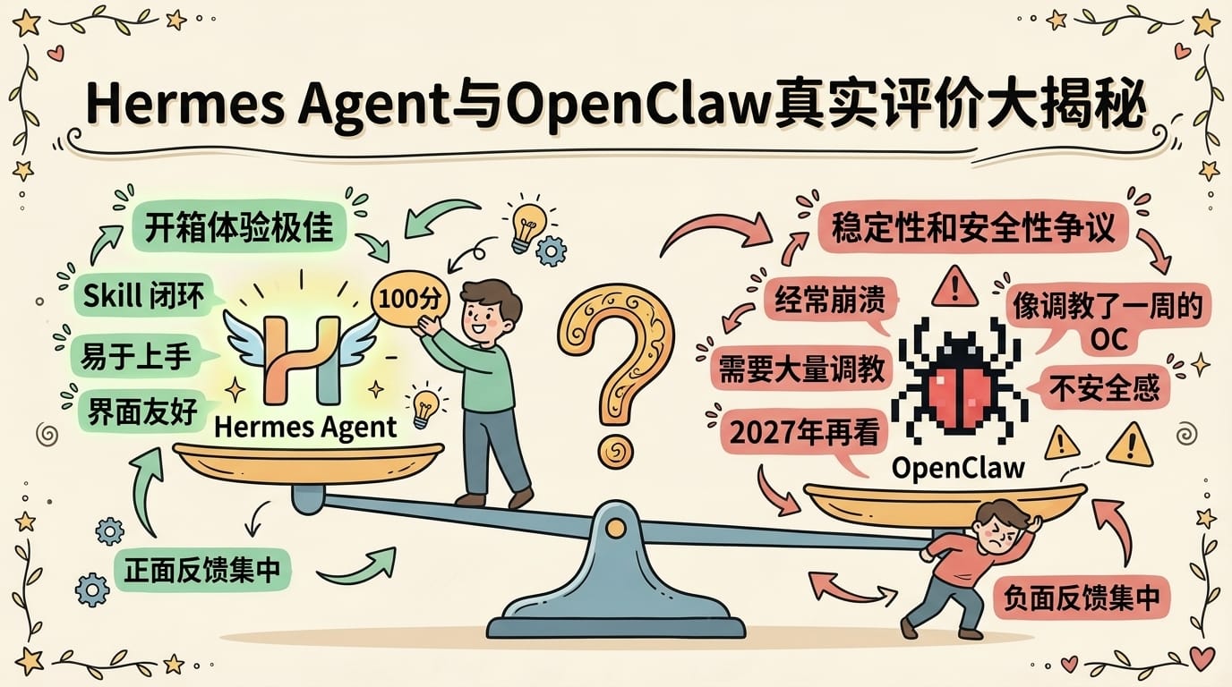 Hermes Agent vs OpenClaw 真实评价