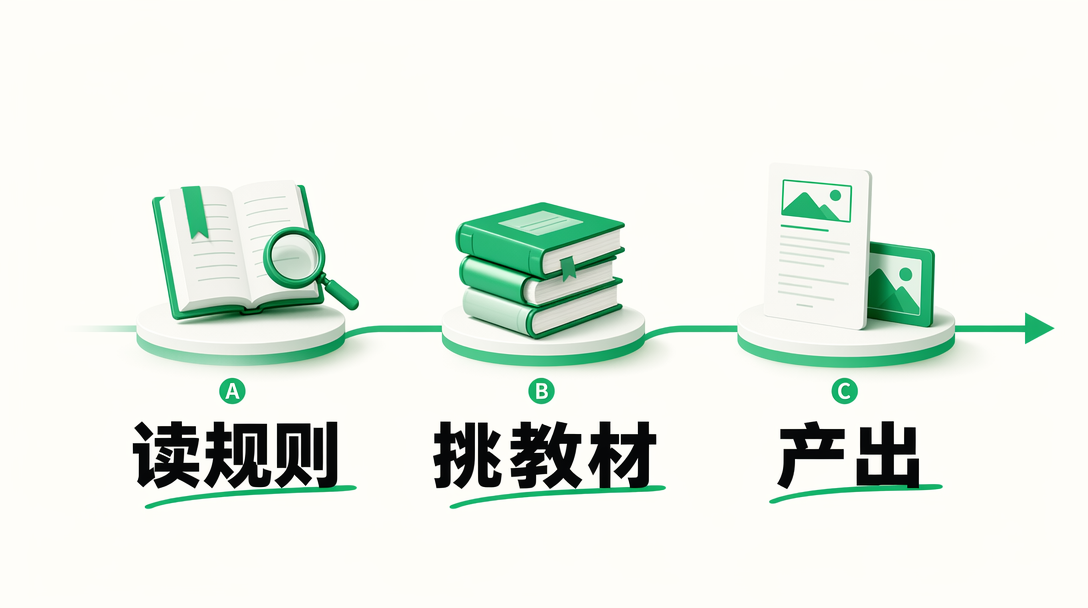 DeepSeek V4 three-stage workflow stage A read rules stage B pick materials stage C produce