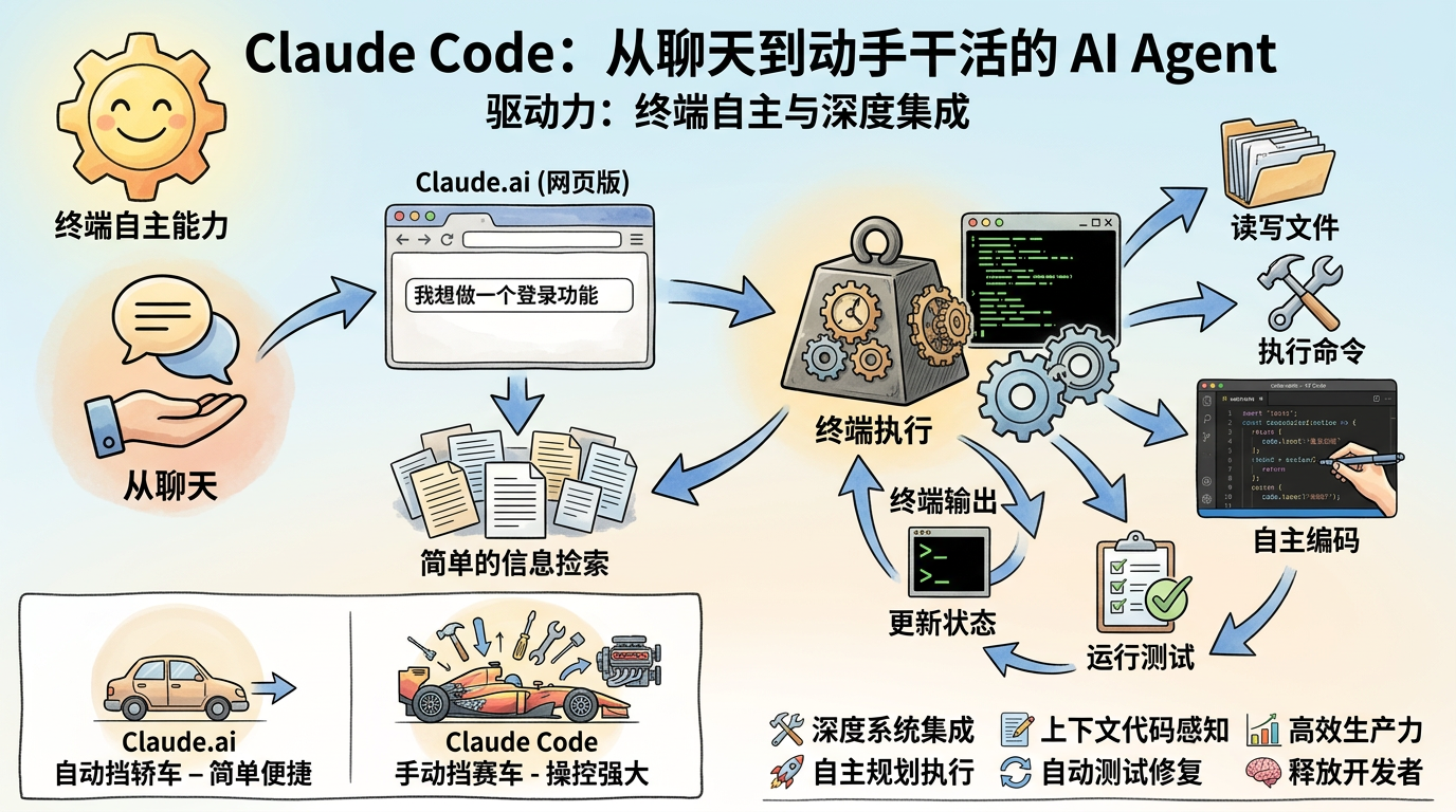 Claude Code：从聊天到动手干活的 AI Agent