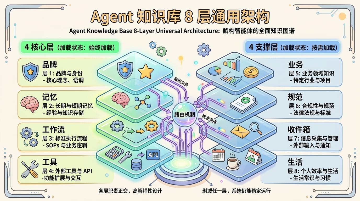 Agent 知识库 8 层通用架构