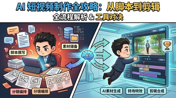 2026 AI 短视频怎么做？Runway/Kling/PixVerse/Sora 实测对比 + 全流程教程