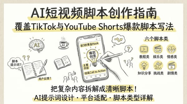 2026 AI 短视频脚本怎么写？TikTok + YouTube Shorts 爆款公式 5 分钟上手