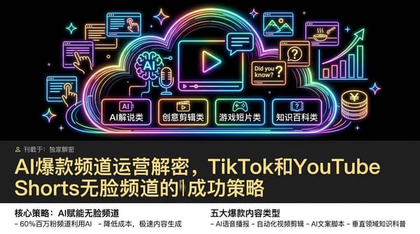 AI 爆款频道解密：TikTok 与 YouTube Shorts 的运营逻辑