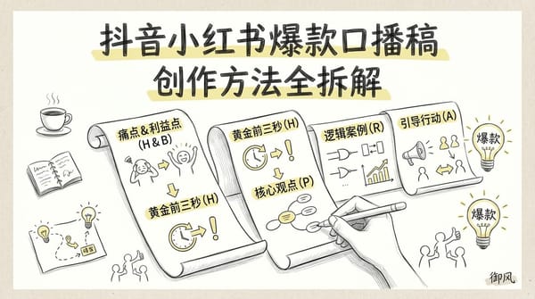 2026 抖音小红书口播稿怎么写？10 个爆款公式 + AI 辅助模板