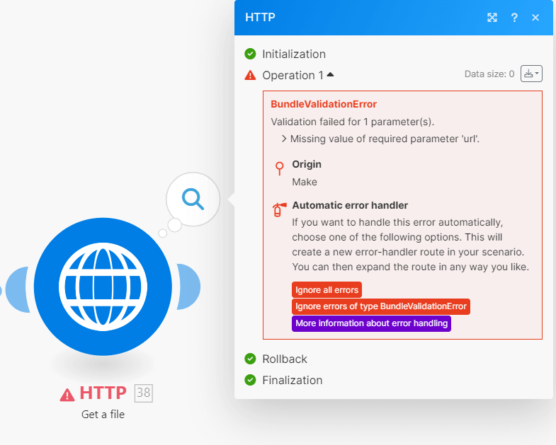 Missing value of required parameter ‘xxx’